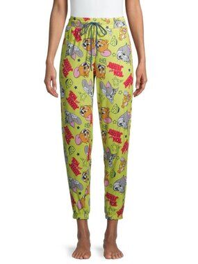 Briefly Stated Women's Tom & Jerry All Over Print Drawstring Jogger Sleep Pants